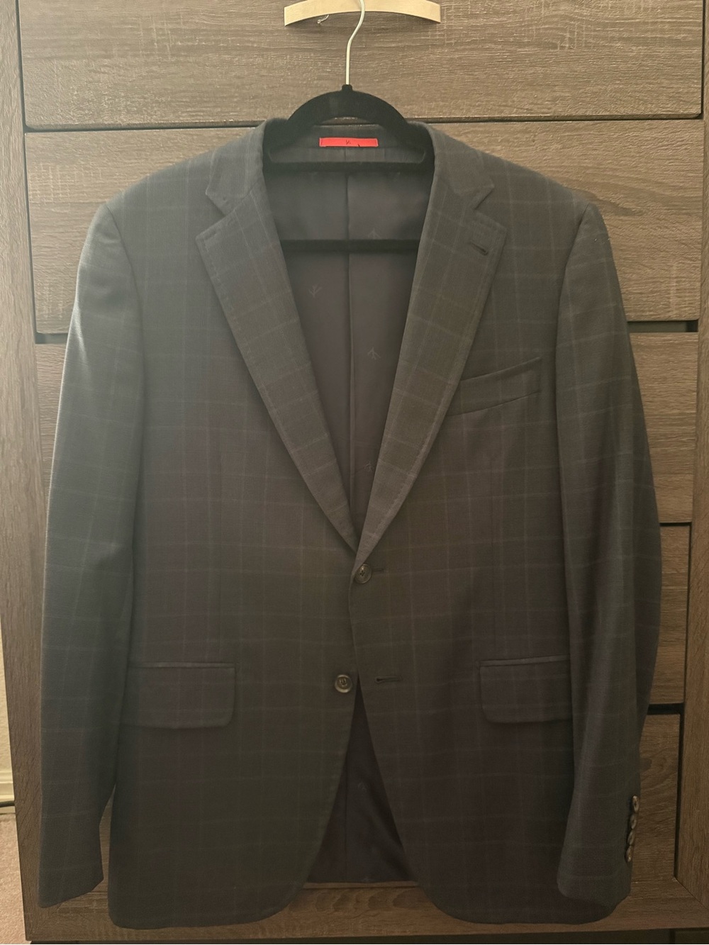 Isaia Black Blazer with Red Interior Trim - Picture 2 of 9